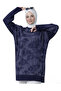 Navy Blue Silk Cupra Slit Mercerized Women's Knitwear Tunic - 6