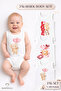 3-Piece Baby Body Set 100% Cotton Teddy Bear Patterned Baby Bodysuit Sleeveless Snap Fastener Bodysuit - 6