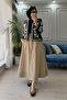 Women's Black Floral Embroidered Collarless Transitional Denim Pinterest Jacket - 6