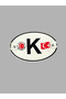 Special Coat of Arms for Etiquette Enthusiasts, White Color Plexiglass Coat of Arms Ornament with K Letter Flag and Couple Kissing