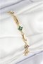 Colorful Zircon Stone Inlaid Adjustable Tarnish Resistant Stainless Bracelet Lrn008 - 2