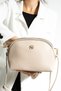 Women's Crossbody Bag with 3 Compartments, Double Metal Zipper, Gold Accessories, Stylish Shoulder Bag - 3