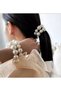 3 Pieces Women's Pearl Flexible Hairpin Bracelet - 3