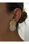 Textured Moon Duo Model Earrings - 2