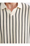 Polo Neck Striped Men's T-Shirt - 3