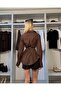 Brown Lace Detail Tie-Back Premium Shirt - 5