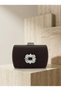 Brown Z.A.R.A. Satin Crystal Stone Embroidered Chain Women's Evening Dress Bag - 3