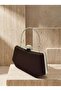 Brown Z.A.R.A. Satin Crystal Stone Embroidered Chain Women's Evening Dress Bag Wedding Engagement Graduation - 4