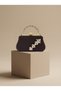 Brown Z.A.R.A. Satin Crystal Stone Embroidered Chain Women's Evening Dress Bag Wedding Engagement Graduation - 3