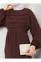 Women's Front Stripe Detailed Tie-Back Ayrobin Hijab Dress - 3