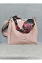 Women's Soft Leather 3-Compartment Handbag, Shoulder Bag with Scarf and Chain Accessories - 4