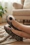 Set of 3 Women's Black Home Slippers with Stones and Feathers, Stylish Home Shoes, Booties, Slippers - 4