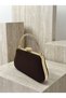 Brown Z.A.R.A. Satin Crystal Stone Embroidered Chain Women's Evening Dress Bag Wedding Engagement Graduation - 5