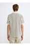 Polo Neck Striped Men's T-Shirt - 4