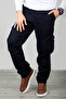 Navy Blue Wide Cut Gabardine Cargo Pants – Lycra Outdoor Style Multi-Pocket Men's Trousers 1705421 - 2