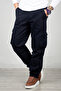 Navy Blue Wide Cut Gabardine Cargo Pants – Lycra Outdoor Style Multi-Pocket Men's Trousers 1705421 - 5