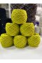 Summer Hand Knitting Yarn Viscose Acrylic Color Oil Green Visual Net 600 Gr - 3