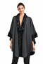 Women's Fur Detailed Wide Fit Flowy Poncho - 4
