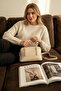 Women's Crocodile Patterned Bowling Bag with Daily Strap, Stylish Daily Office Hand and Shoulder Bag - 2