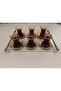 Boru Handle Plexiglass Tray for 4-6 People/Coffee-Tea Presentation Tray (Antique Gold) - 5