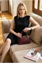 Women's Crocodile Patterned Bowling Bag with Daily Strap, Stylish Daily Office Hand and Shoulder Bag - 2