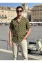 Hawaiian Relaxed Fit Patterned Short Sleeve Apaş Collar Viscon Cotton Summer Shirt - 3
