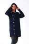 Navy Blue Crew Neck Ribbed Button Detailed Knitwear Sweater