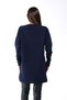 Navy Blue Crew Neck Ribbed Button Detailed Knitwear Sweater - 5