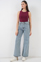 Women's Wide Leg High Waist Palazzo Jeans 6656 - A.Blue - 6