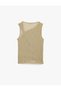 Asymmetric Collar Knot Detailed Textured Sleeveless T-Shirt - 4
