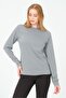 Women's Crew Neck Grey / Anthracite Melange Long Sleeve Sports Top - 2
