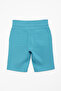 Women's High Waist Lycra Stretchy Turquoise Jean Shorts - 2
