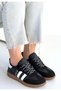 Zerti Black Leather Lace-Up Sports Shoes - 2