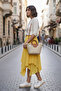 Women's Asymmetrical Banana Crepe Double Layer Comfortable Fit Skirt with Elastic Waist - 3