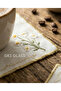 6 Linen Fabric Embroidered Coffee Side Cocktail Napkins & Coasters Serving Napkins - 2