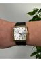 Vintage White Dial Black Men's Wristwatch Stainless Steel Case Leather Band Sturdy Does Not Lose Color - 4