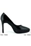 Scarlett Classic Black Patent Leather Pointed Toe Thin Platform Heeled Shoes - 5