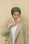وشاح لامع منقوش - 8647 - أخضر عسكري - 4