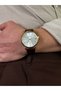 Vintage White Dial Brown Men's Wristwatch Stainless Leather Band Sturdy Steel Case Does Not Lose Color - 2