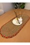 Sera American Service Handmade Cotton Natural Jute Braided Detailed Straw Runner 30X80 - 4