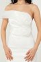Double Organza Floral Detailed Pencil Long Dress - White - 3