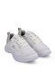 Comfortable Lace-Up Casual Sports Shoes White Silver Sneaker