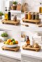 Bamboo Presentation Stand – Oil and Spice Organizer, Multi-Purpose Bamboo Stand for Countertops - 3
