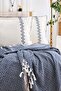 Luna Dark Blue Bedspread Set