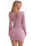 Women’s Long Sleeve Knit Dress – Soft Stretch Bodycon Mini Dress. - 2