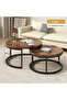 طقم طاولات قهوة دائرية متداخلة بتصميم عصري من First Modern Design، مقاس 80*60 سم - 7