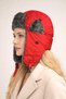Pilot Hat Furry Ski Red - Women's Fur Russian Beret - 5