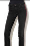 Low Waist Denim Pants Lightweight Flared Side Stripe Detail - 3