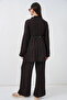 Women's Kimono Pants Double Set 30078 - Brown - 8
