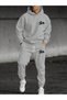 Men's Hooded Sweatshirt Top and Bottom Tracksuit Set Printed